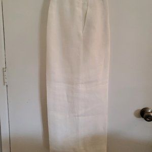 Rockefeller Pant In Italian Double Weave Linen In White